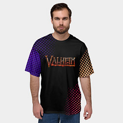 Футболка оверсайз мужская Valheim logo pattern, цвет: 3D-принт — фото 2