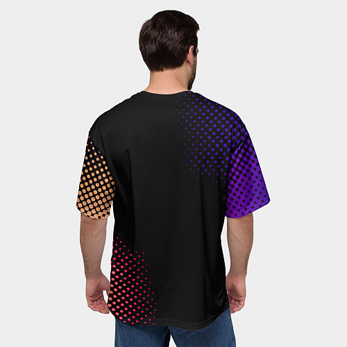 Мужская футболка оверсайз Valheim logo pattern / 3D-принт – фото 4