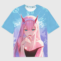 Футболка оверсайз мужская Zero two аниме, цвет: 3D-принт