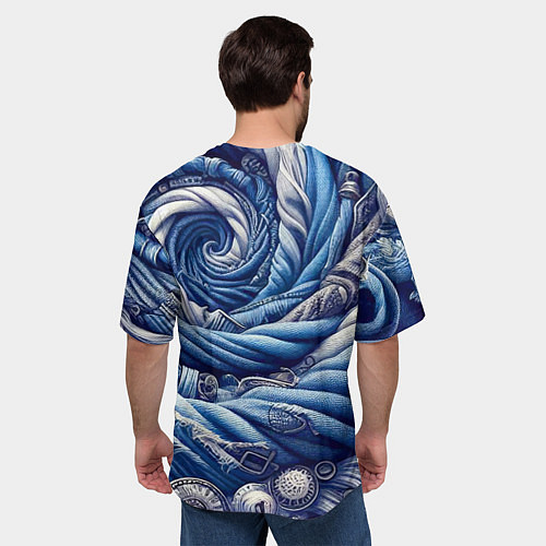 Мужская футболка оверсайз Denim funnel - fashion trend / 3D-принт – фото 4