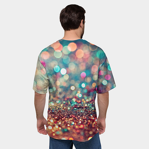 Мужская футболка оверсайз Блестяшки боке / 3D-принт – фото 4
