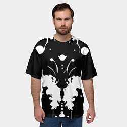 Футболка оверсайз мужская Тест Роршаха - психоделика, цвет: 3D-принт — фото 2
