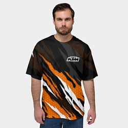 Футболка оверсайз мужская KTM - Рваный гексагон, цвет: 3D-принт — фото 2