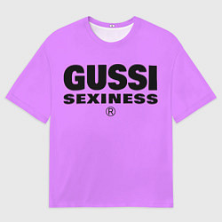 Мужская футболка оверсайз Гусси сиреневый - сексуальность