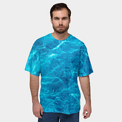 Футболка оверсайз мужская Водная текстура, цвет: 3D-принт — фото 2