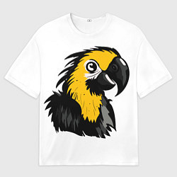 Мужская футболка оверсайз Желтый попугай