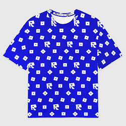 Футболка оверсайз мужская Roblox blue pattern, цвет: 3D-принт