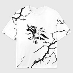 Футболка оверсайз мужская Ведьмак лого шторм, цвет: 3D-принт
