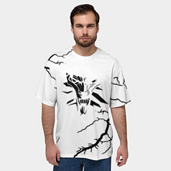 Футболка оверсайз мужская Ведьмак лого шторм, цвет: 3D-принт — фото 2