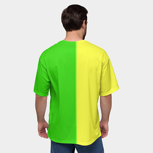 Мужская футболка оверсайз Opel текстура / 3D-принт – фото 4