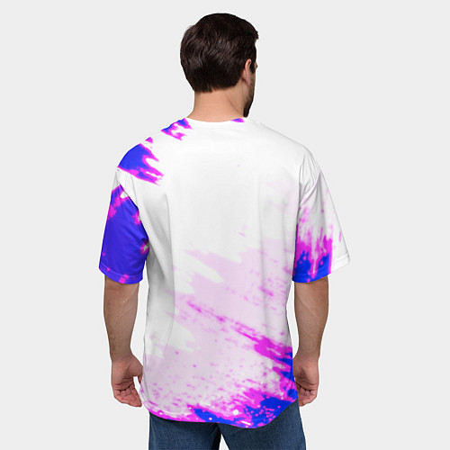 Мужская футболка оверсайз The Witcher colors neon / 3D-принт – фото 4