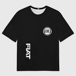 Футболка оверсайз мужская FIAT logo white auto, цвет: 3D-принт