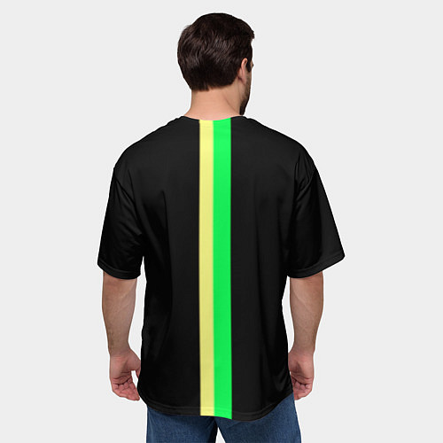 Мужская футболка оверсайз Opel line geometry / 3D-принт – фото 4