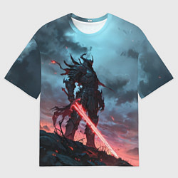Футболка оверсайз мужская Рыцарь с раскаленным мечом, цвет: 3D-принт