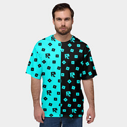 Футболка оверсайз мужская Roblox mobile game pattern, цвет: 3D-принт — фото 2