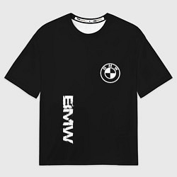 Мужская футболка оверсайз BMW logo white auto