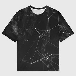 Футболка оверсайз мужская Плексус чёрный, цвет: 3D-принт