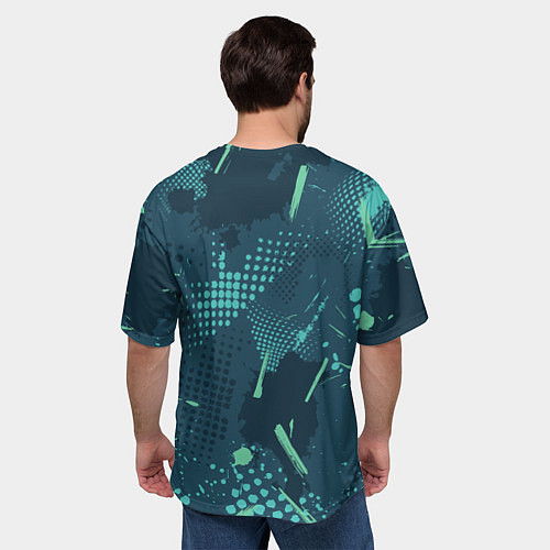 Мужская футболка оверсайз Яркий абстрактный узор для спорта / 3D-принт – фото 4