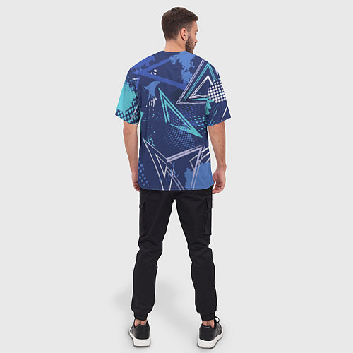 Мужская футболка оверсайз Яркий абстрактный узор для спорта / 3D-принт – фото 4