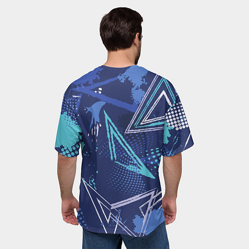 Мужская футболка оверсайз Яркий абстрактный узор для спорта / 3D-принт – фото 4