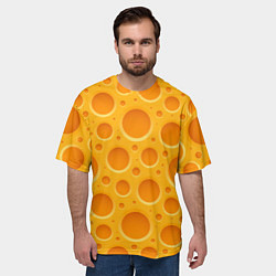 Футболка оверсайз мужская Желтый пластиковый узор, цвет: 3D-принт — фото 2