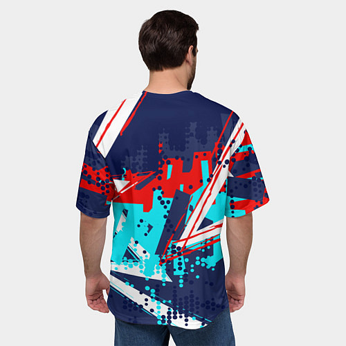 Мужская футболка оверсайз Яркий абстрактный узор для спорта / 3D-принт – фото 4