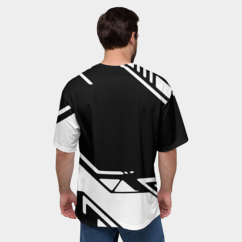 Мужская футболка оверсайз Mercedes bens geometry / 3D-принт – фото 4