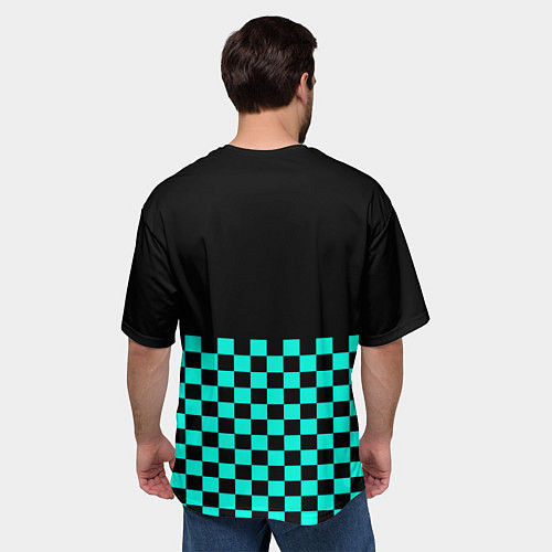 Мужская футболка оверсайз Liverpool fc sport клетка / 3D-принт – фото 4