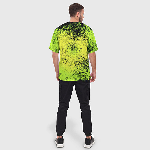 Мужская футболка оверсайз Dead by daylight краски кислотные / 3D-принт – фото 4