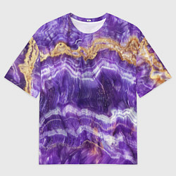 Мужская футболка оверсайз Чароит камень - абстрактная текстура