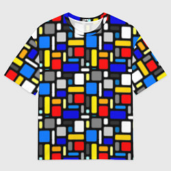 Футболка оверсайз мужская Абстракция цветных прямоугольников Пит Мондриан, цвет: 3D-принт