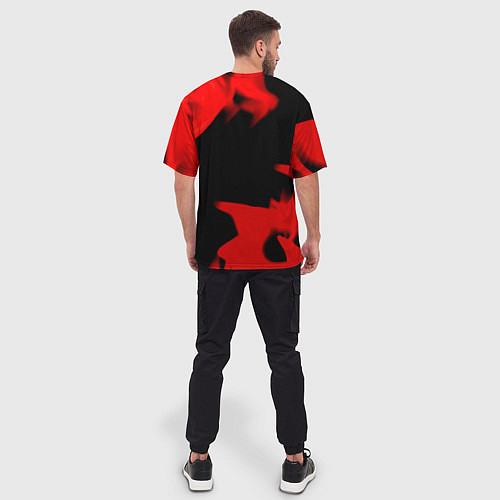 Мужская футболка оверсайз Ведьмак лого огонь / 3D-принт – фото 4