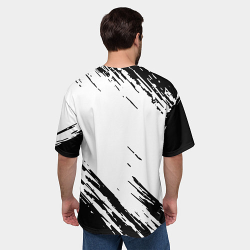 Мужская футболка оверсайз Dead space чёрные краски / 3D-принт – фото 4