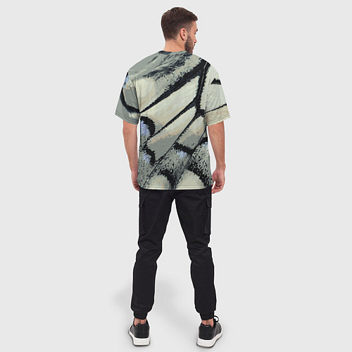 Мужская футболка оверсайз Абстракция - крыло бабочки / 3D-принт – фото 4