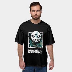 Футболка оверсайз мужская Rainbow six шутер гейм лого, цвет: 3D-принт — фото 2