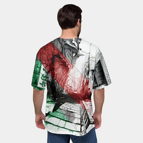 Мужская футболка оверсайз Пристально смотрящая девушка / 3D-принт – фото 4