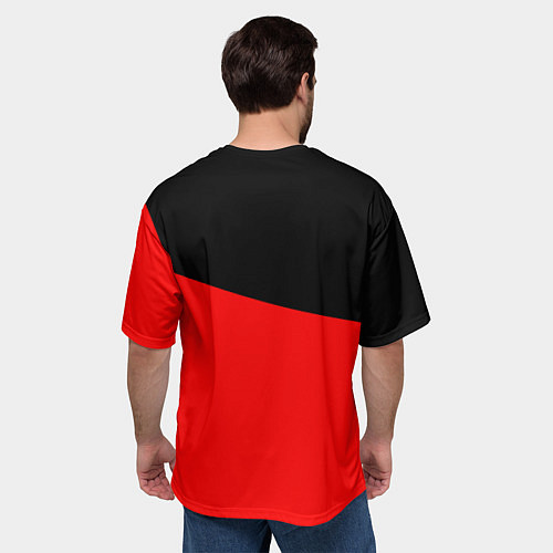 Мужская футболка оверсайз Roblox geometry red / 3D-принт – фото 4