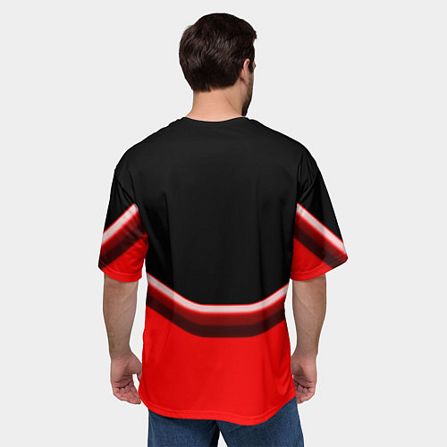 Мужская футболка оверсайз Linkin park geometry line steel / 3D-принт – фото 4