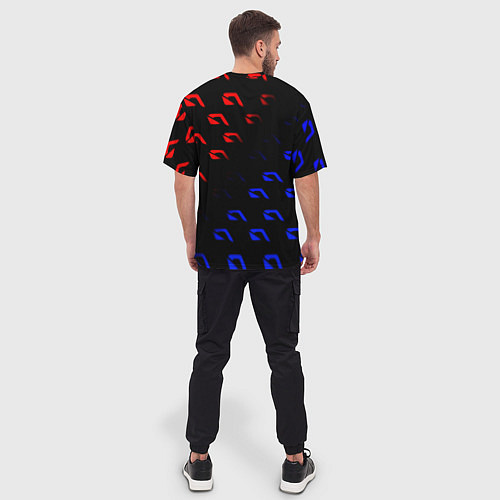 Мужская футболка оверсайз NFS x GTA pattern / 3D-принт – фото 4