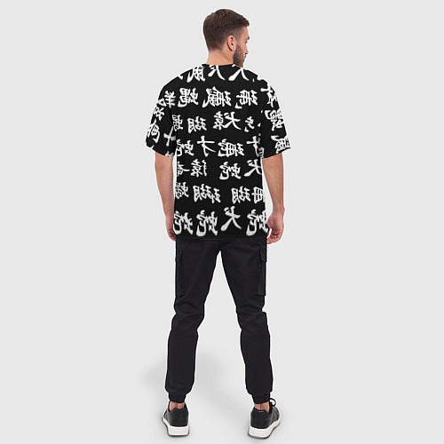Мужская футболка оверсайз Cyberpunk samurai japan steel / 3D-принт – фото 4