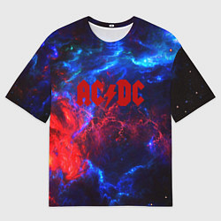 Футболка оверсайз мужская AC DC space, цвет: 3D-принт
