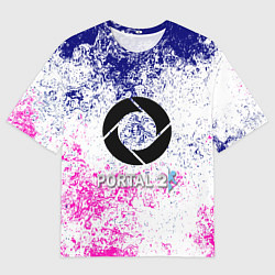 Футболка оверсайз мужская Portal брызги красок текстура, цвет: 3D-принт