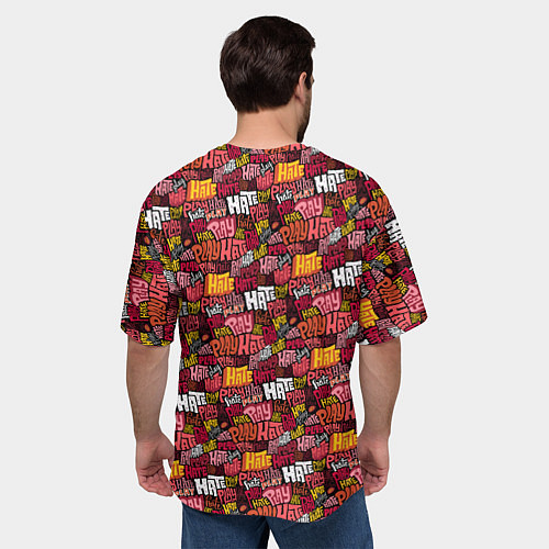 Мужская футболка оверсайз Разыгрывай неприязнь / 3D-принт – фото 4