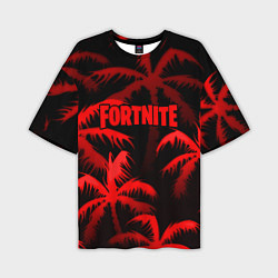 Мужская футболка оверсайз Fortnite tropic red