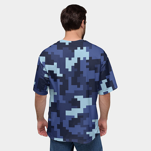 Мужская футболка оверсайз Пиксельный камуфляж текстура / 3D-принт – фото 4