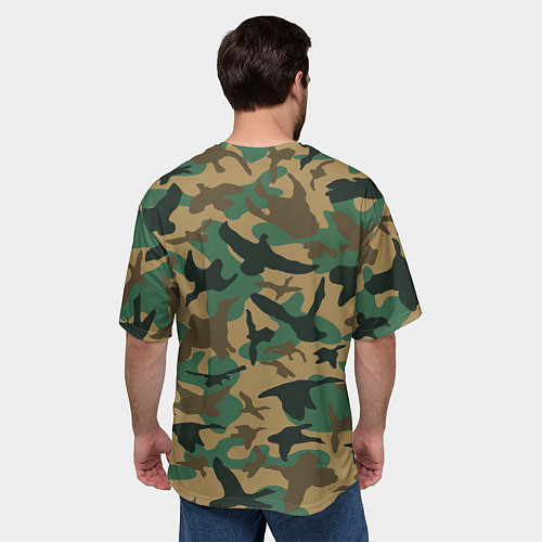 Мужская футболка оверсайз Армейский камуфляж текстура / 3D-принт – фото 4