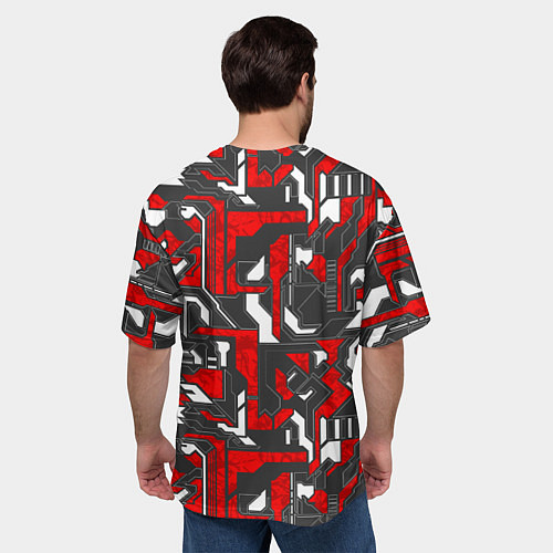 Мужская футболка оверсайз Абстракция геометрический паттерн / 3D-принт – фото 4