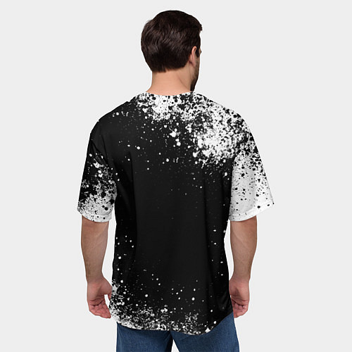 Мужская футболка оверсайз Герб России - черно-белые пятна / 3D-принт – фото 4