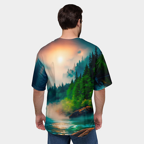 Мужская футболка оверсайз Полет орла / 3D-принт – фото 4