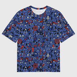 Футболка оверсайз мужская Человечки панки, цвет: 3D-принт
